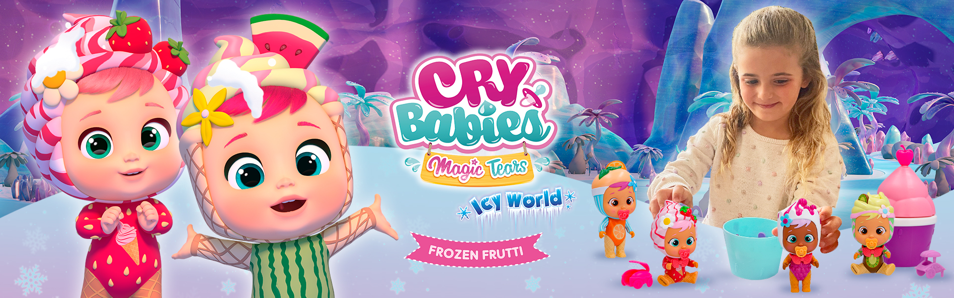 Cry Babies Magic Tears Icy World Dinos + Frozen Frutti - Kitoons
